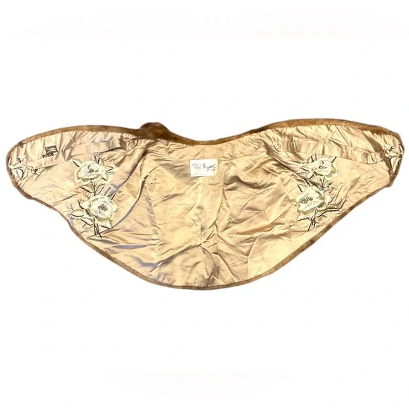 Vintage Genuine 100% Mink Paul Magder Fur Fully Lined Floral Stole Jacket Sz S/M - Picture 7 of 9